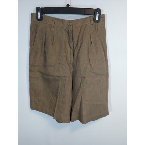 Josephine Chaus Sport Linen Casual Short - Size S - High Waist Pocket Simple NWT - Picture 1 of 8